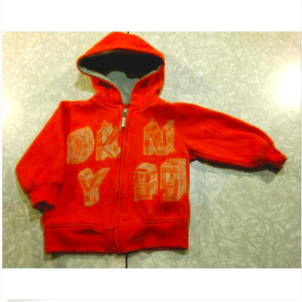 DNKY Boy's Hoodie & Undershirt ~ 12 Months Orange